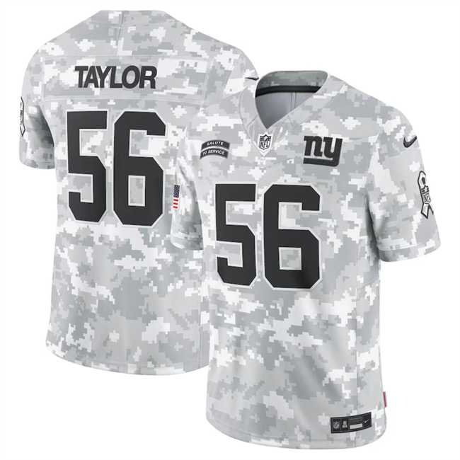 Men%27s New York Giants #56 Lawrence Taylor 2024 Arctic Camo Salute To Service Limited Stitched Jersey Dyin